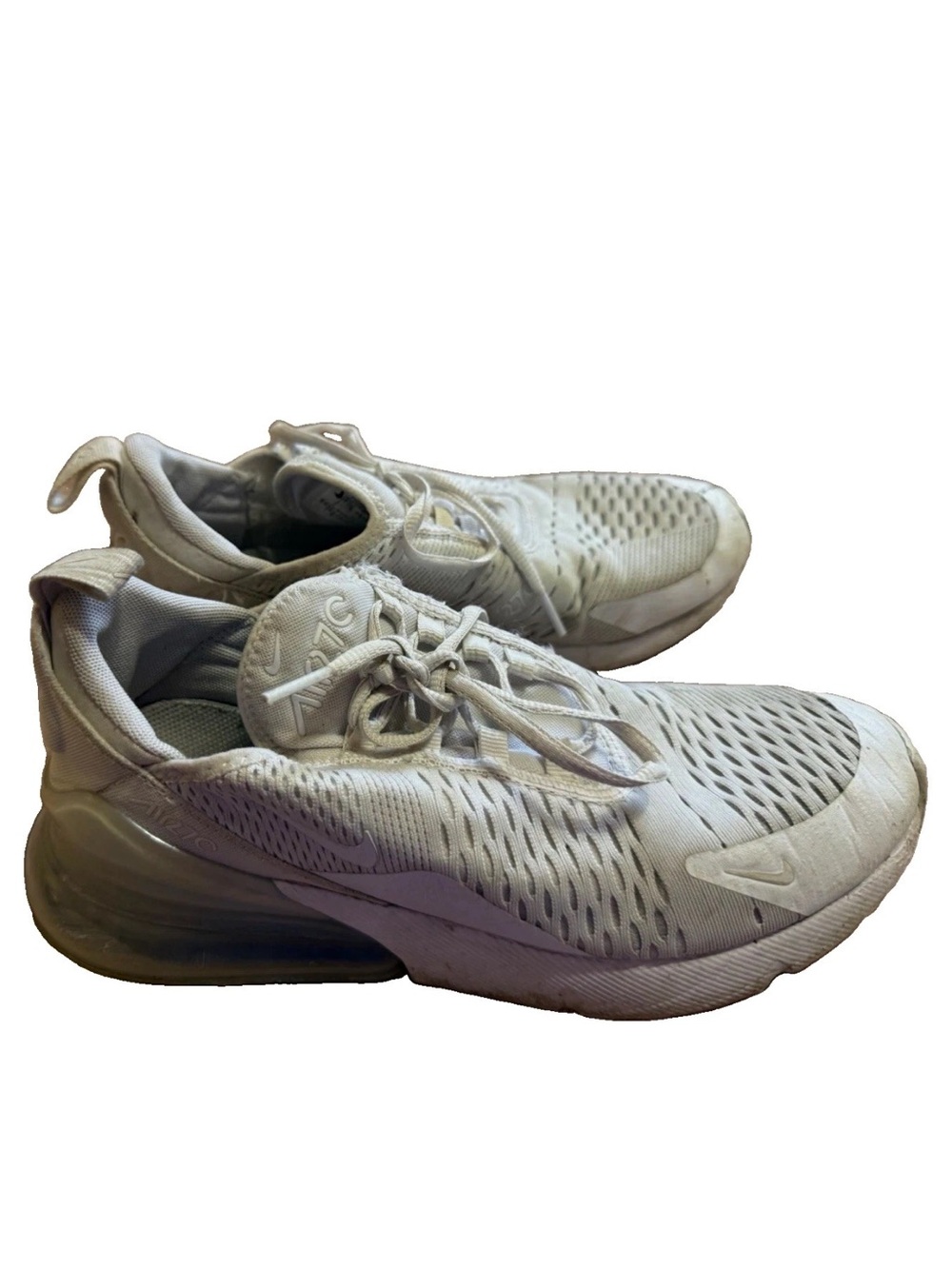 Nike Air Max 270 White Triple White Women's Size 9 / 7Y Sneakers Shoes